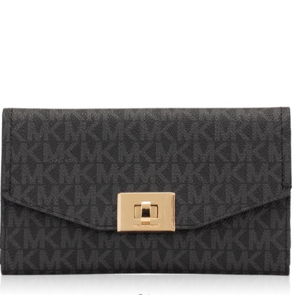 Michael Kors Cassie Large trifold Black Wallet - Picture 3 of 7